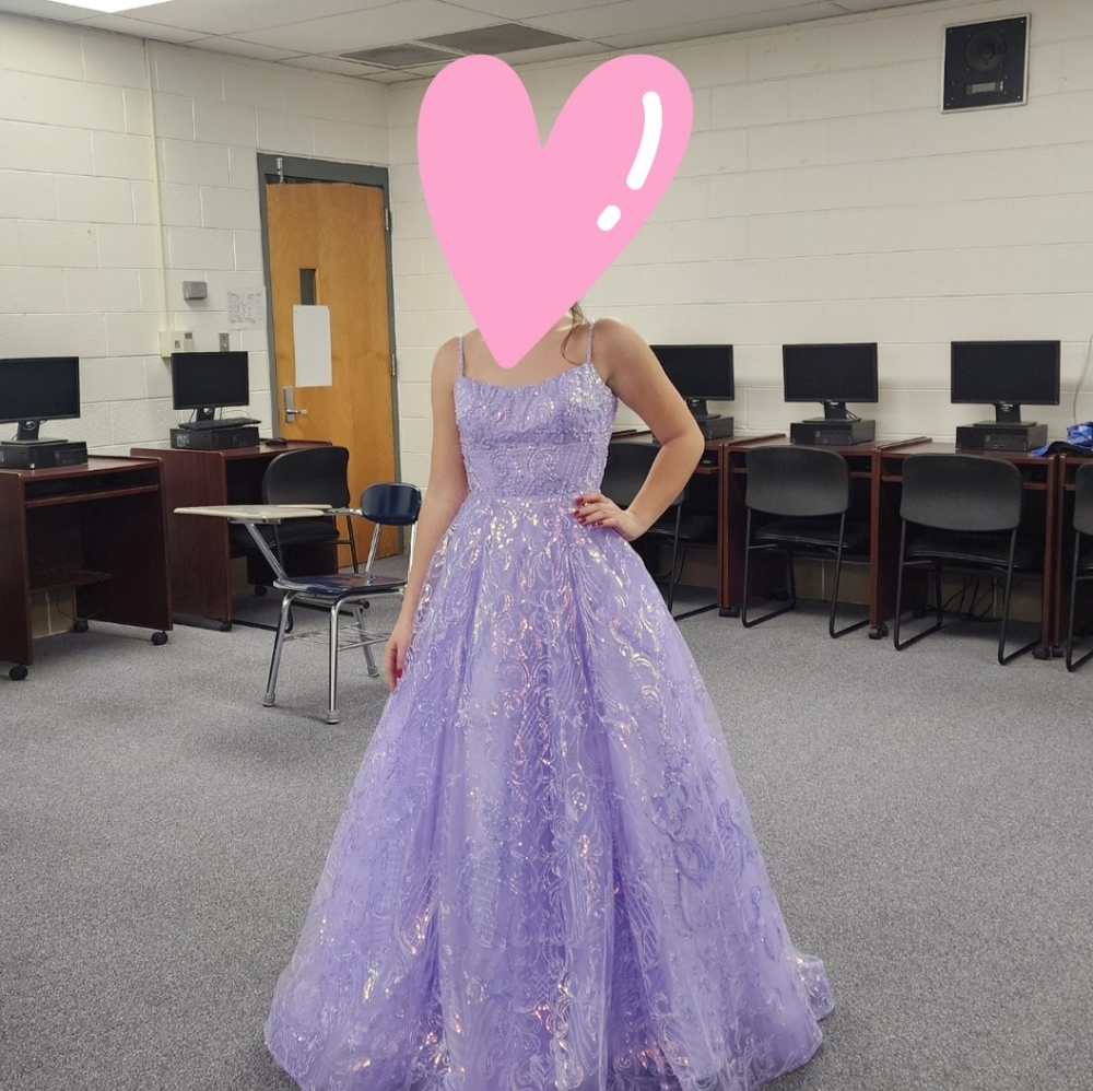 Elegant Lavender Ball Gown Sherri Hill Size O Worn For Homecoming.